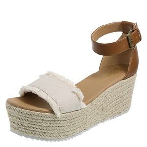 Tan Platform Espadrille Sandals